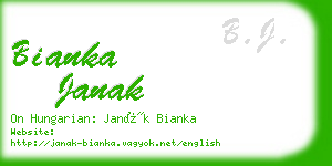 bianka janak business card